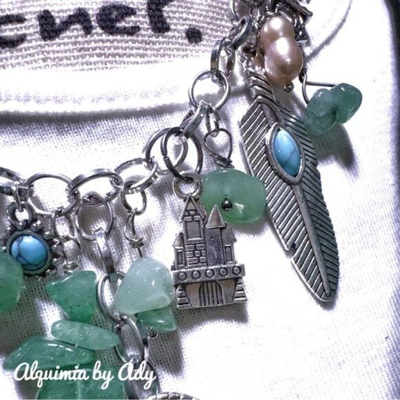 Alquimia Green and Silver Charm Necklace - Picture 3 of 7